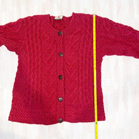 Carraigdonn Women's Cardigan 100% Merino Wool Medium - Picture 8 of 8